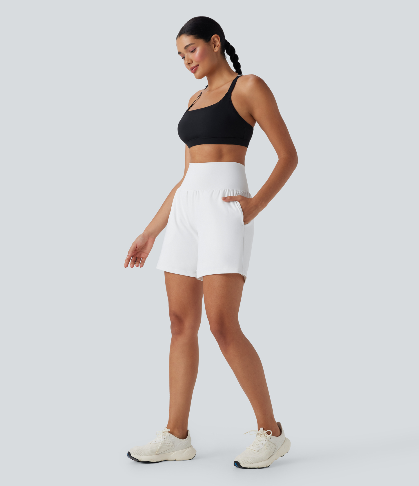 Airy Super High Waisted 2-in-1 Cool Touch Yoga Shorts 7" with Pockets