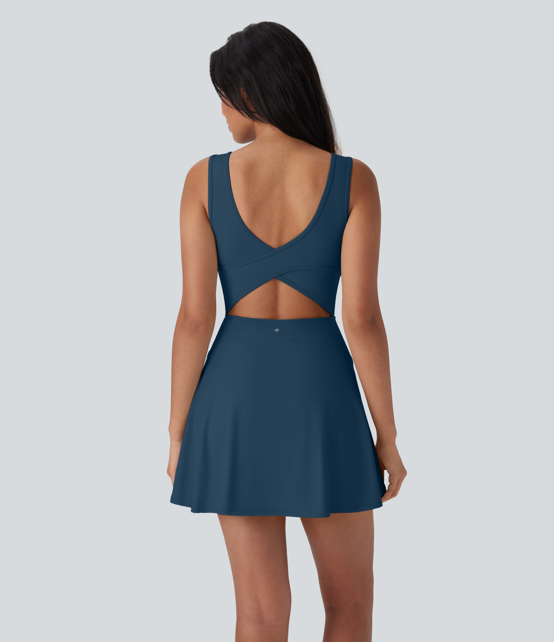 Airy U Neck 2-in-1 Pocket Mini Cool Touch Dance Active Dress-Easy Peezy