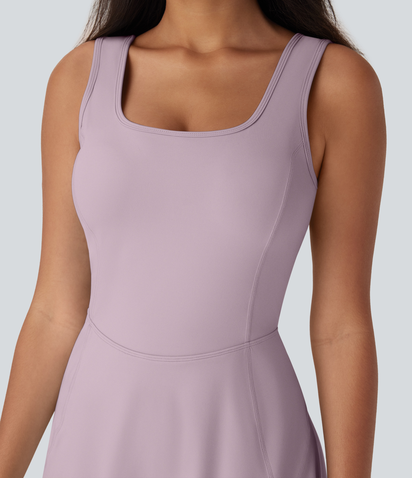 Airy U Neck 2-in-1 Pocket Mini Cool Touch Dance Active Dress-Easy Peezy