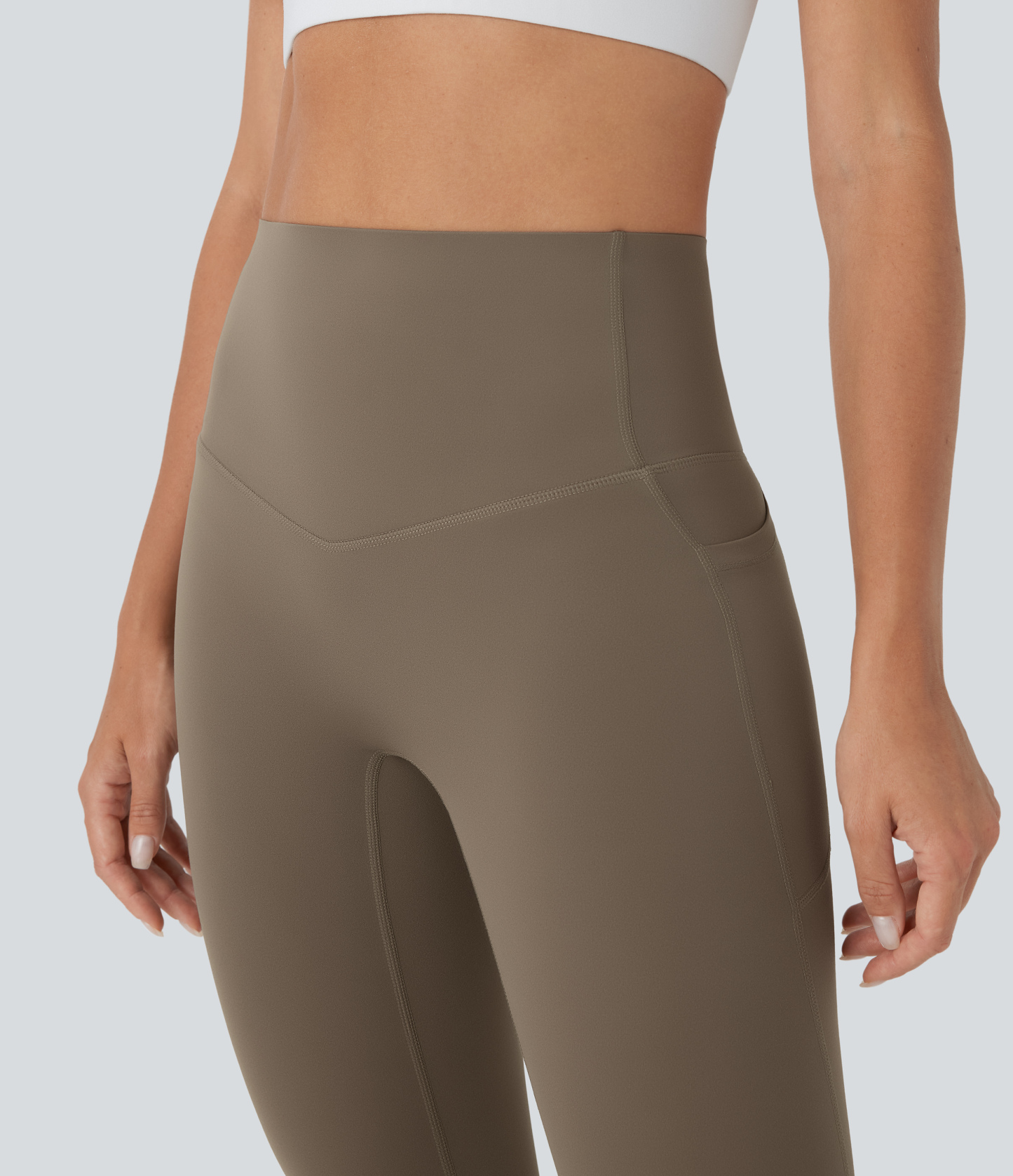 SoCinched High Waisted Tummy Control Built-in Underwear Anti-Bacterial Shaping 7/8 Workout Leggings with Pockets
