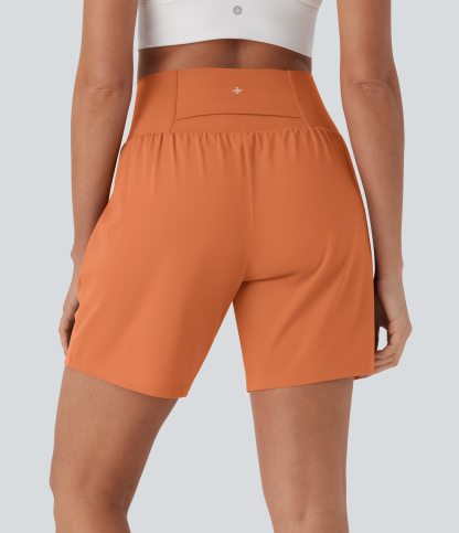 Airy Super High Waisted 2-in-1 Cool Touch Yoga Shorts 7" with Pockets