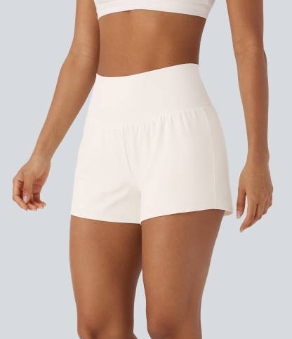Airy Super High Waisted Cool Touch Yoga Shorts with Pockets