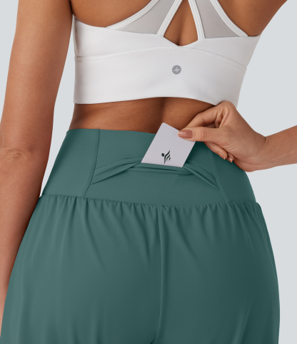 Airy Super High Waisted 2-in-1 Cool Touch Yoga Shorts 7" with Pockets