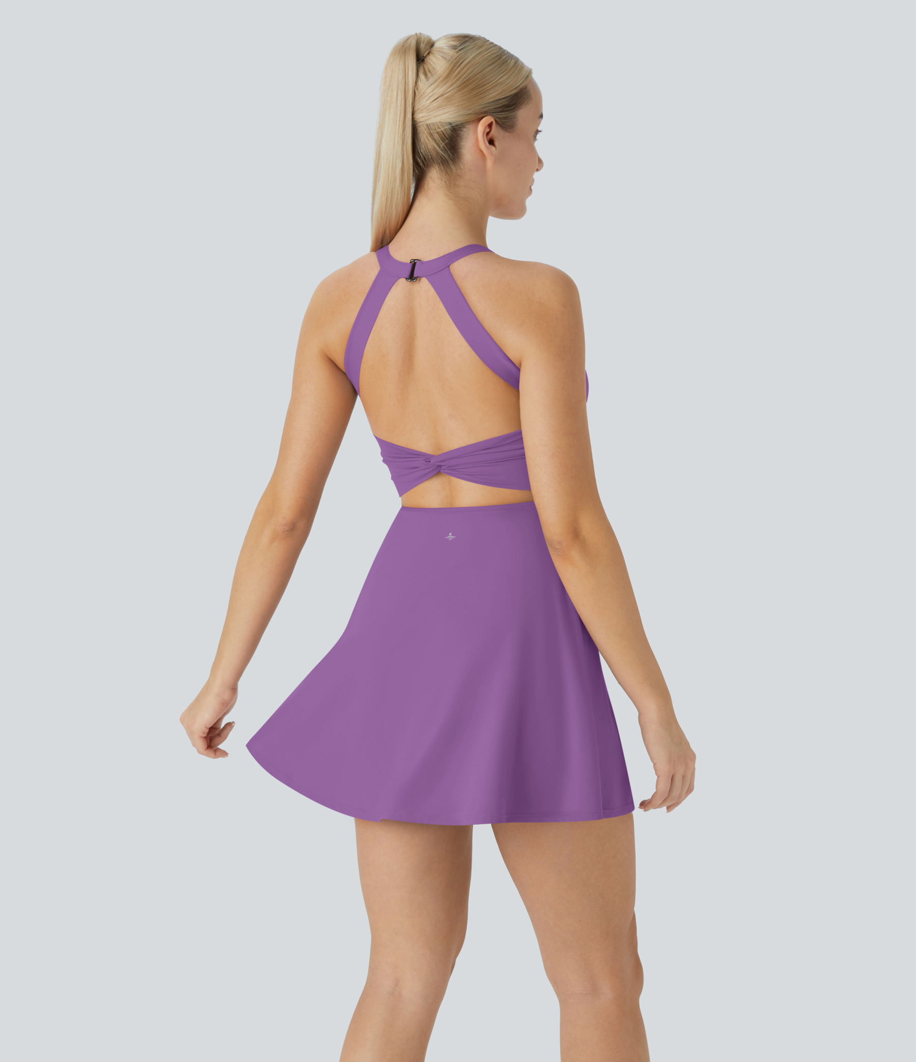 Airy Backless Twisted Cool Touch Dance Active Dress-Easy Peezy Edition