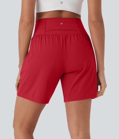 Airy Super High Waisted 2-in-1 Cool Touch Yoga Shorts 7" with Pockets