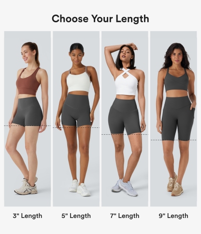 SoCinched High Waisted Tummy Control Pocket Shaping Training Biker Shorts 9''