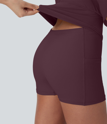 Airy U Neck 2-in-1 Pocket Mini Cool Touch Dance Active Dress-Easy Peezy