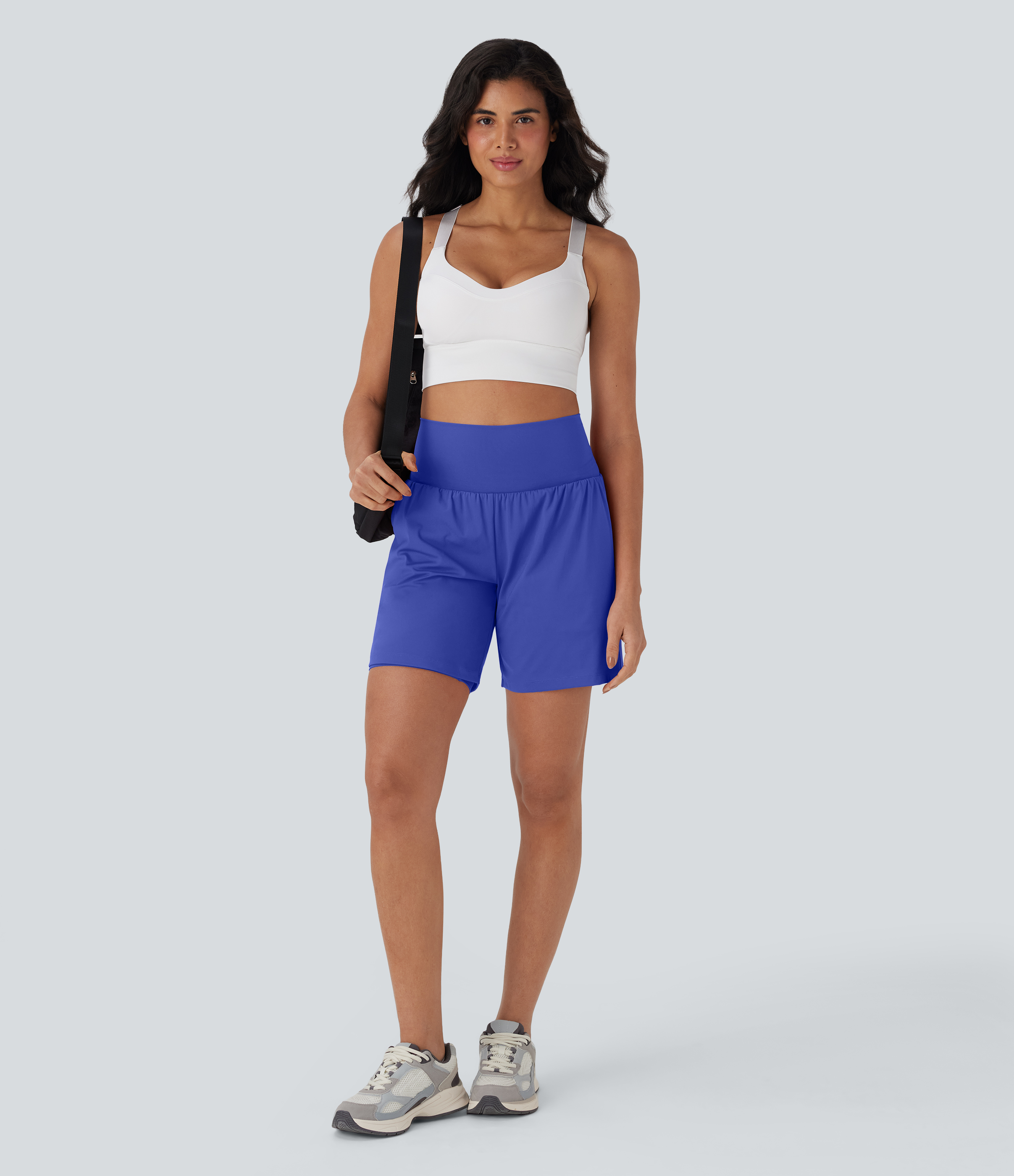 Airy Super High Waisted 2-in-1 Cool Touch Yoga Shorts 7" with Pockets