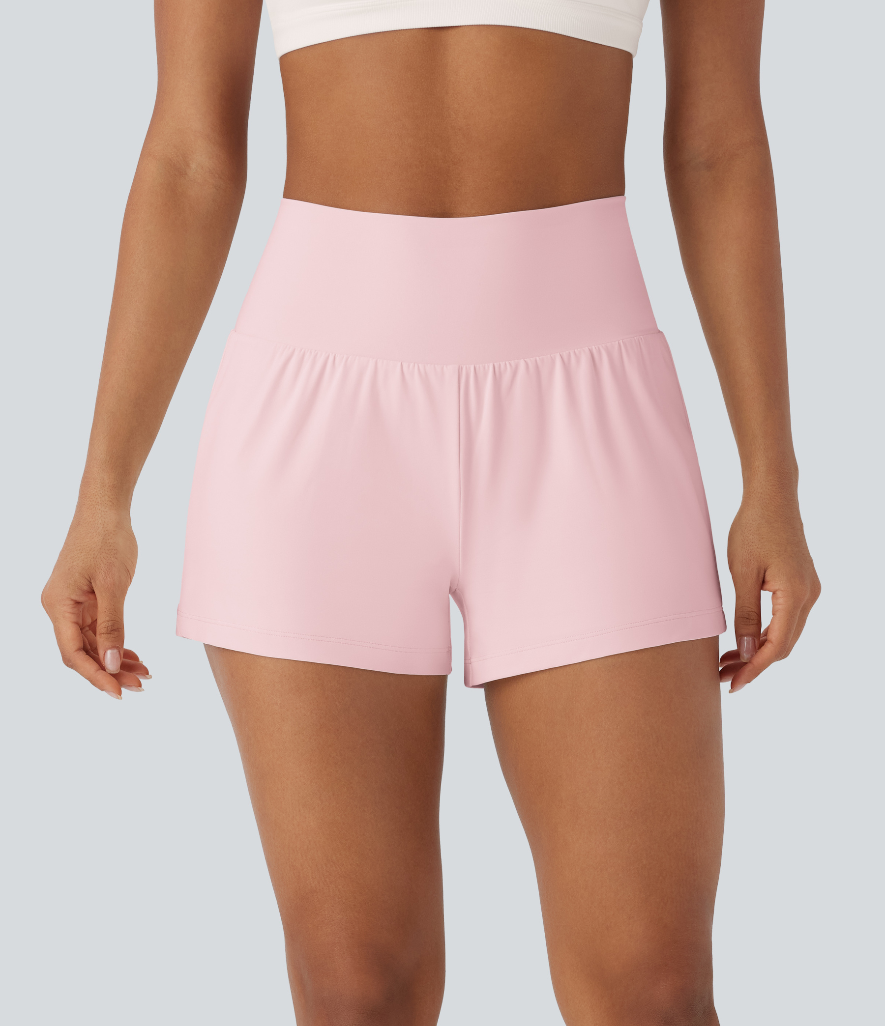 Airy Super High Waisted Cool Touch Yoga Shorts with Pockets