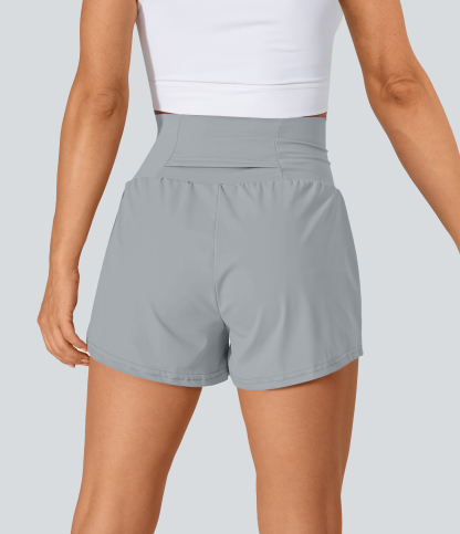 Airy Super High Waisted Cool Touch Yoga Shorts with Pockets