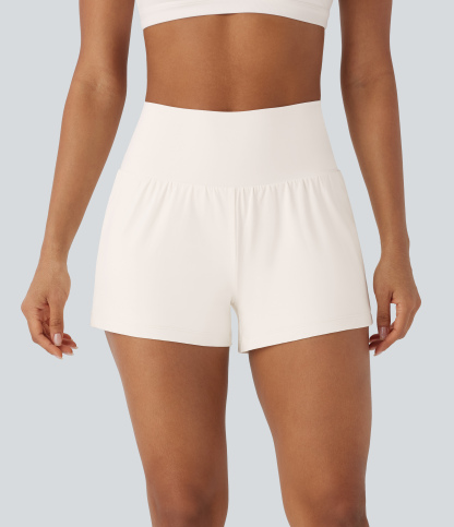 Airy Super High Waisted Cool Touch Yoga Shorts with Pockets