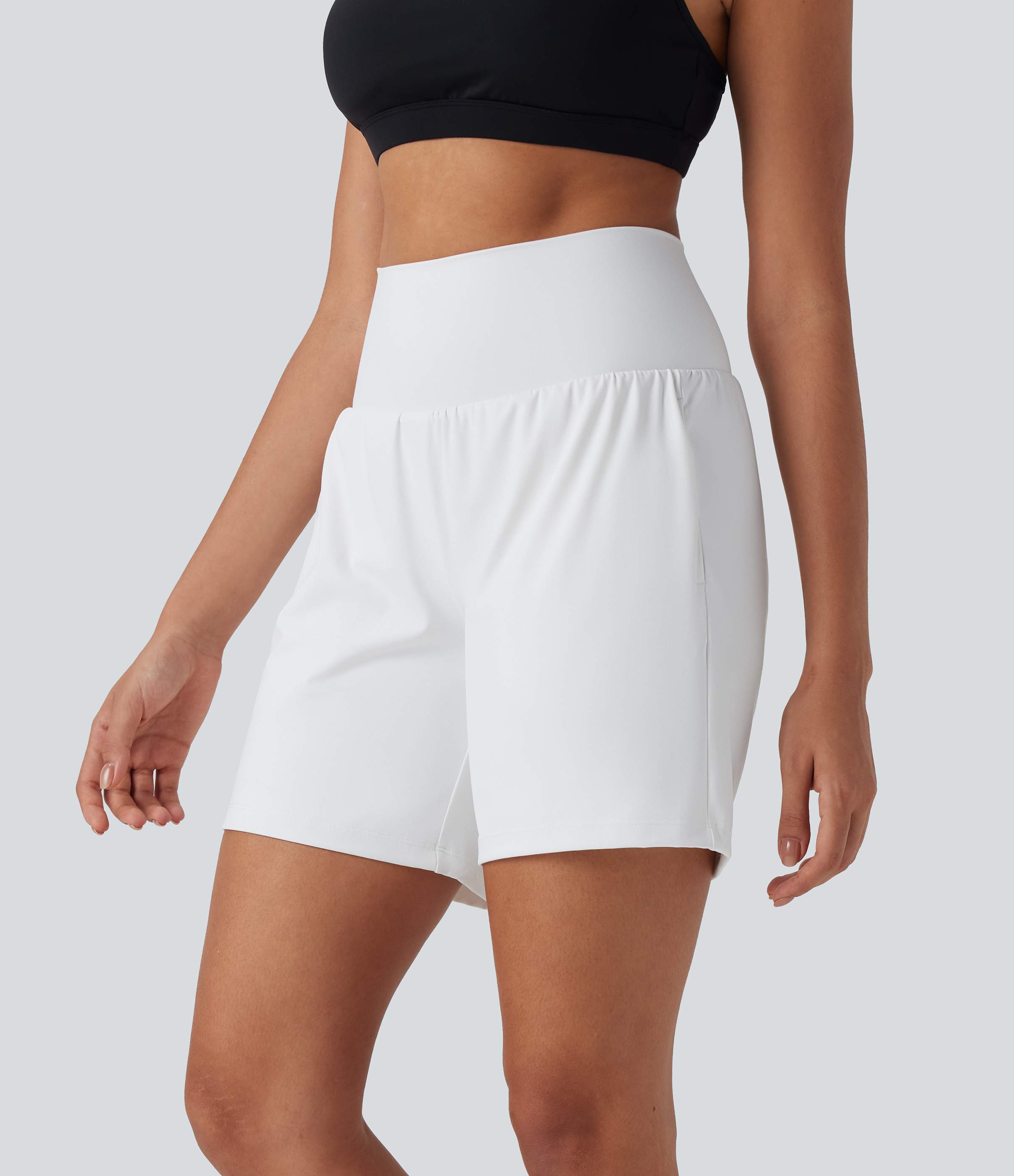 Airy Super High Waisted 2-in-1 Cool Touch Yoga Shorts 7" with Pockets
