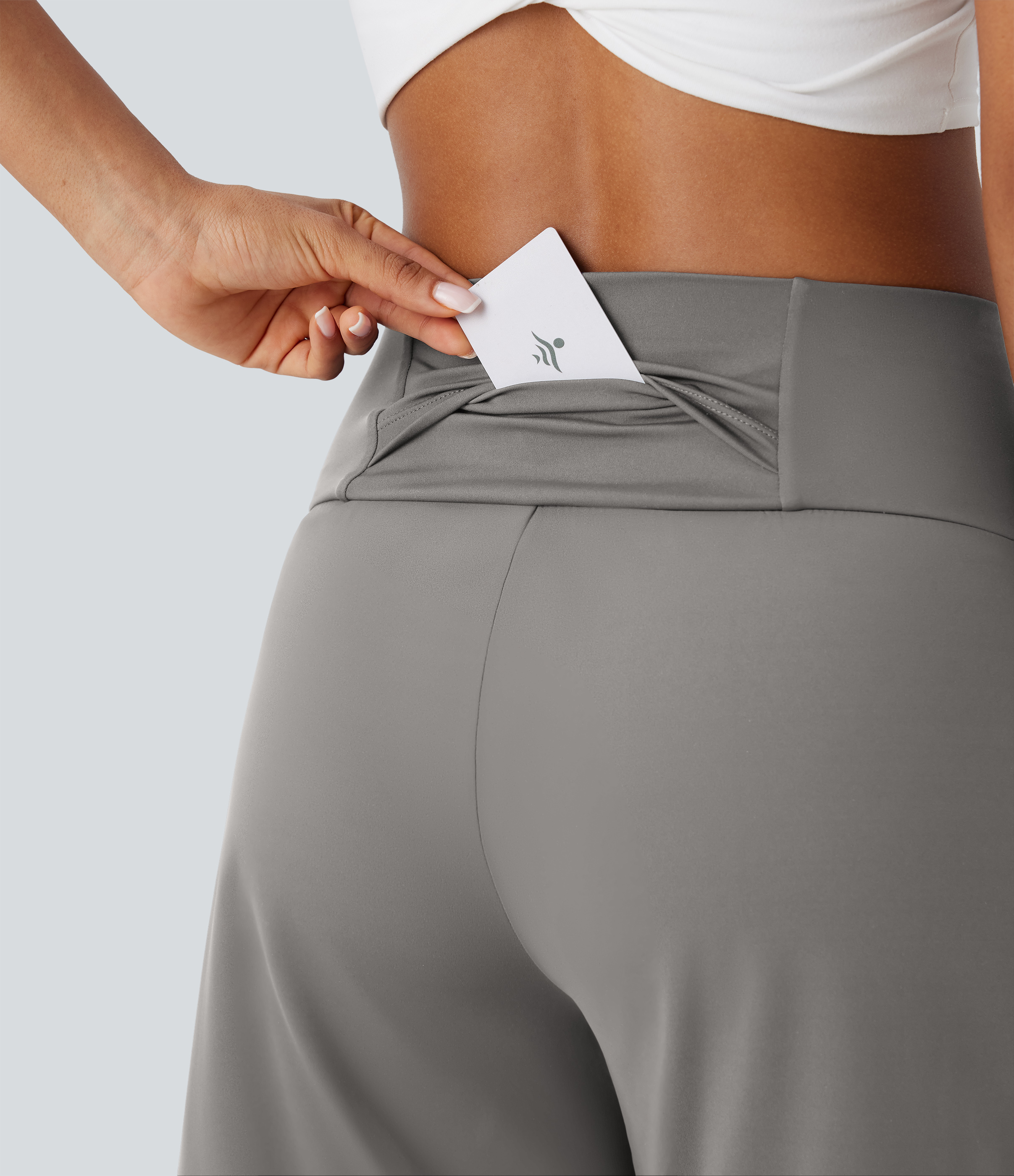 Airy High Waisted Pockets Cool Touch Yoga Bermuda Shorts