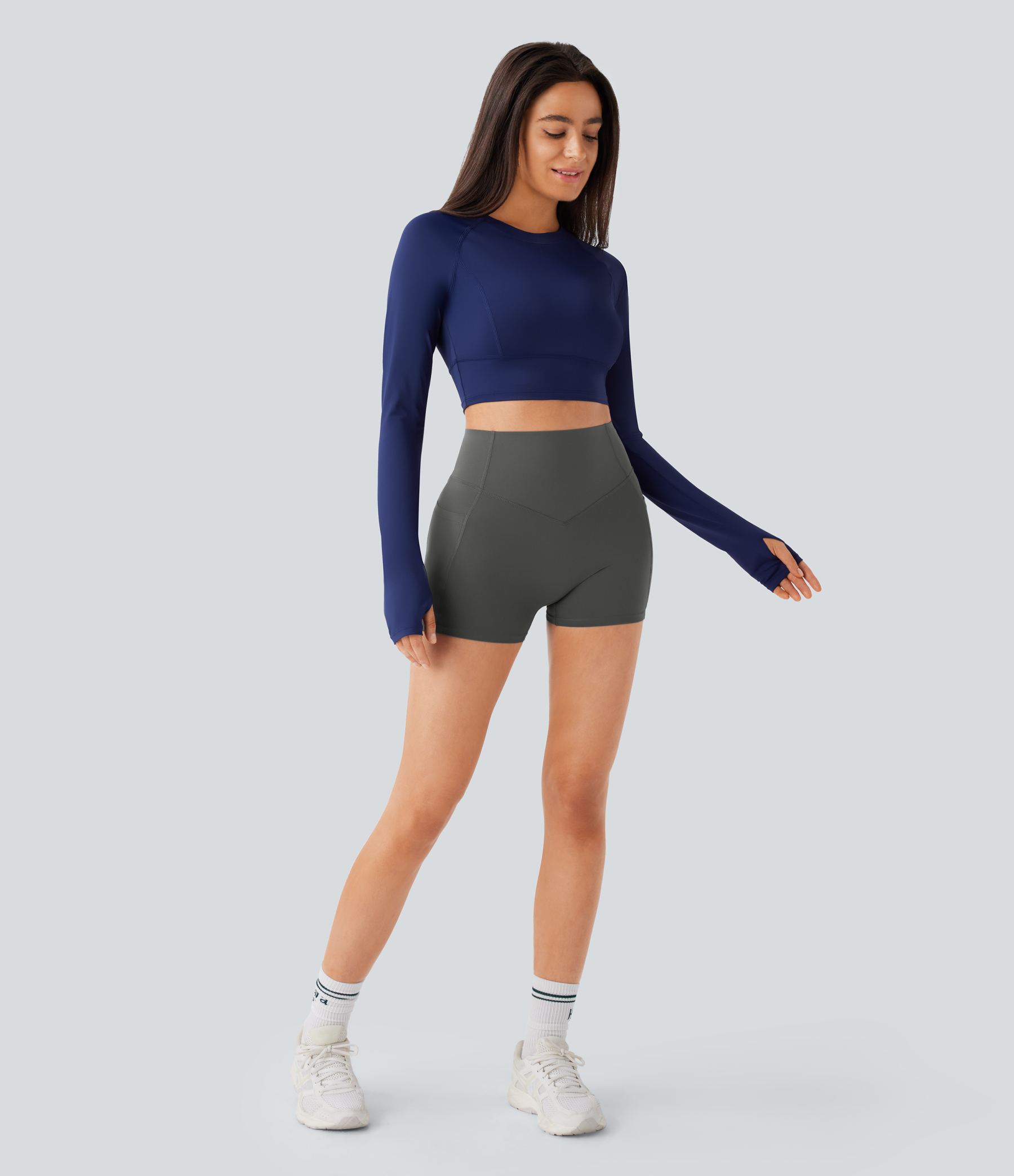 SoCinched High Waisted Scrunch Butt Lifting Tummy Control Pocket Shaping Workout Biker Shorts 3''