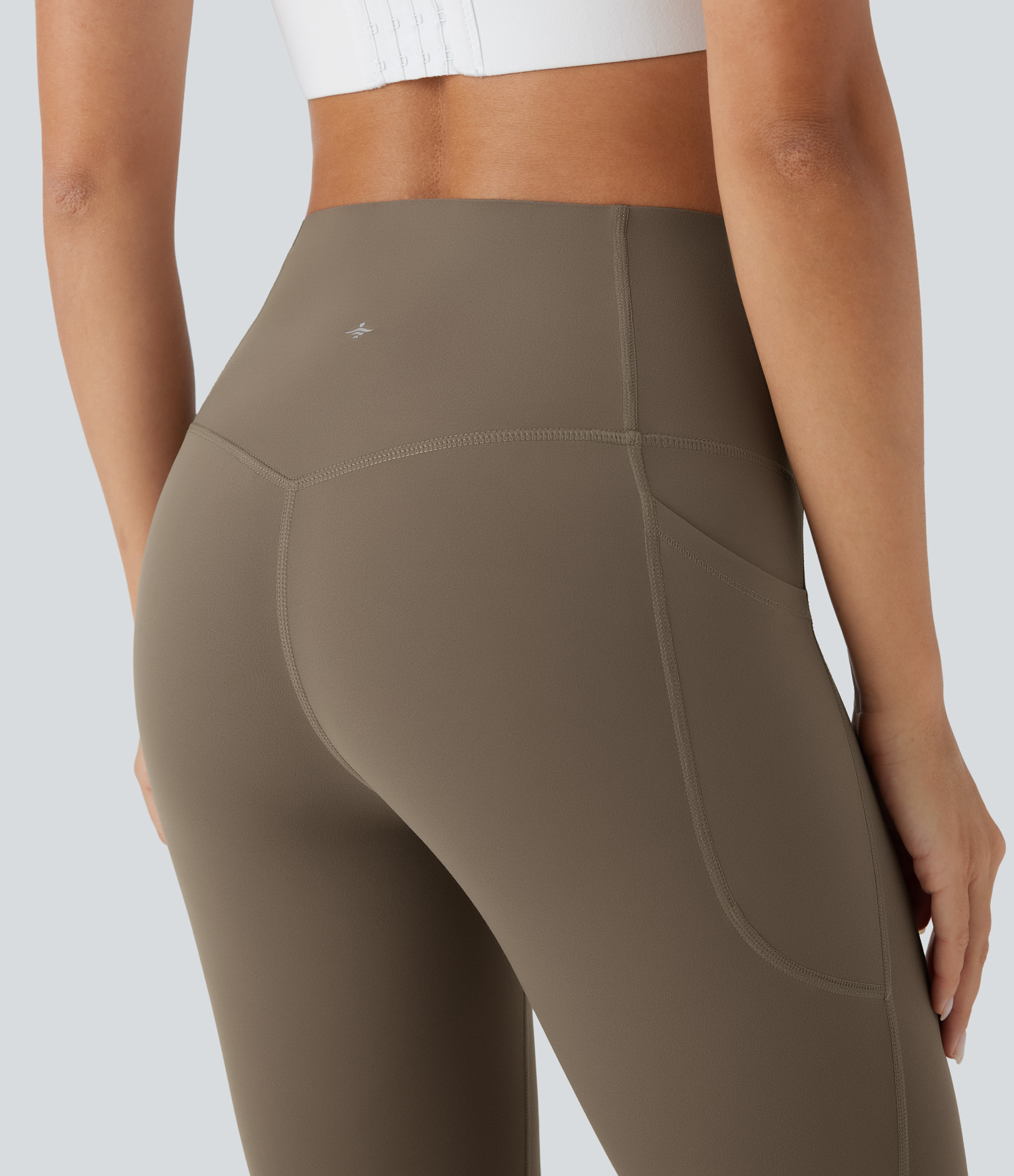 SoCinched High Waisted Tummy Control Built-in Underwear Anti-Bacterial Shaping 7/8 Workout Leggings with Pockets