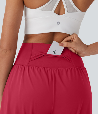 Airy Super High Waisted 2-in-1 Cool Touch Yoga Shorts 7" with Pockets