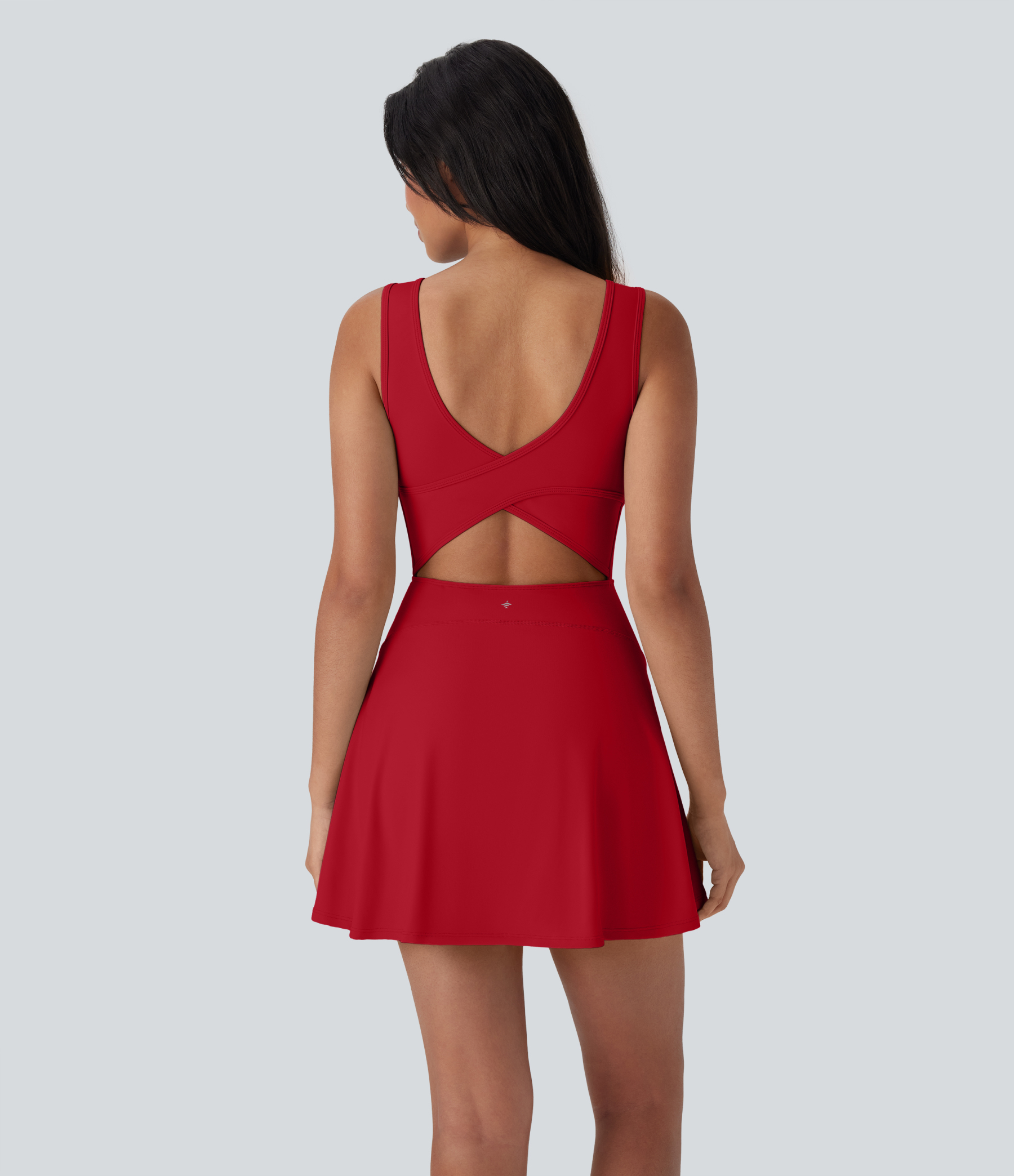 Airy U Neck 2-in-1 Pocket Mini Cool Touch Dance Active Dress-Easy Peezy
