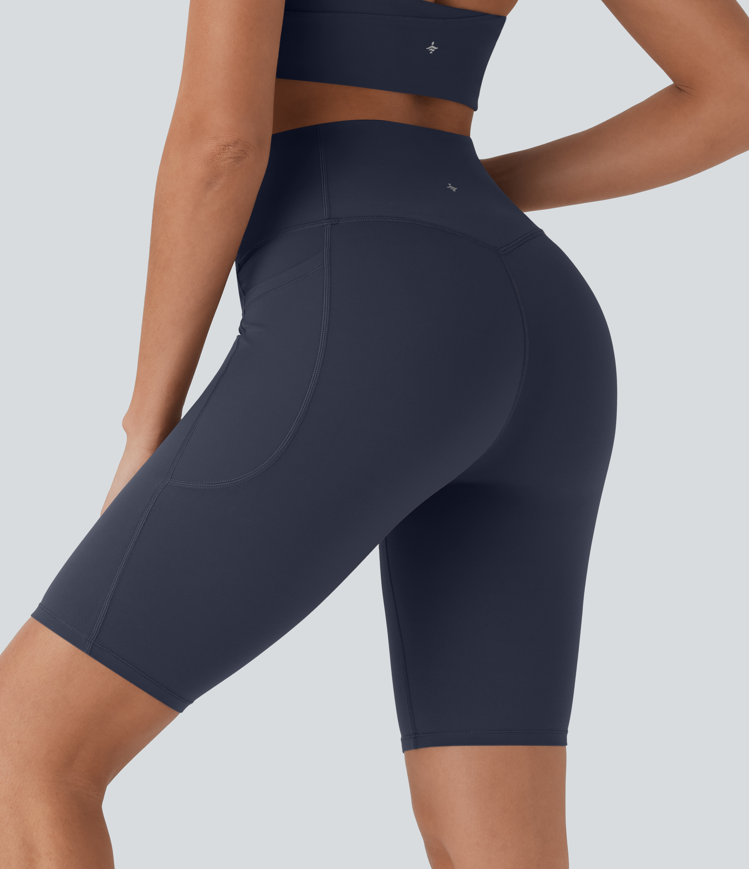 SoCinched High Waisted Tummy Control Pocket Shaping Training Biker Shorts 9''