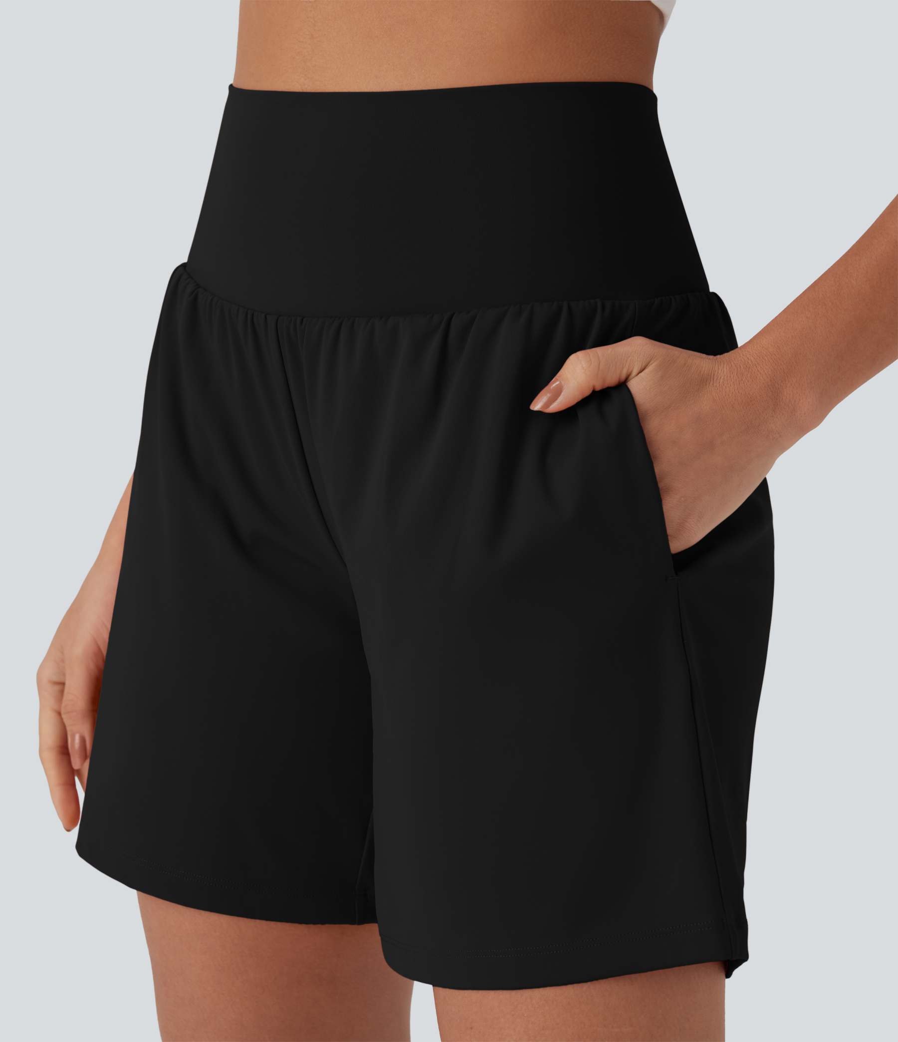 Airy Super High Waisted 2-in-1 Cool Touch Yoga Shorts 7" with Pockets