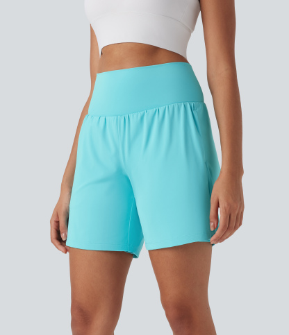 Airy Super High Waisted 2-in-1 Cool Touch Yoga Shorts 7" with Pockets