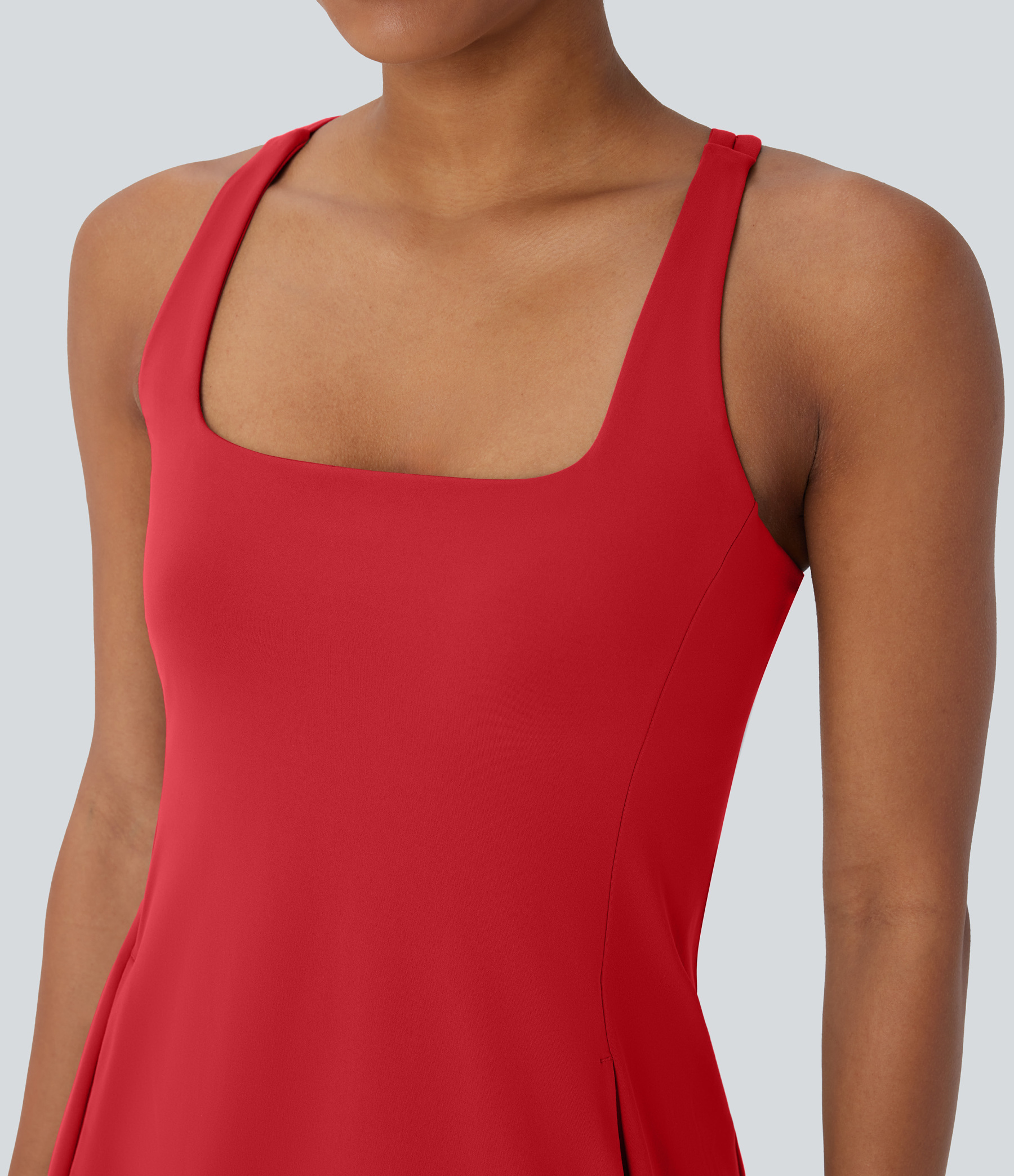 Plush Cut Out Pocket 2-Piece Mini Yoga Active Dress