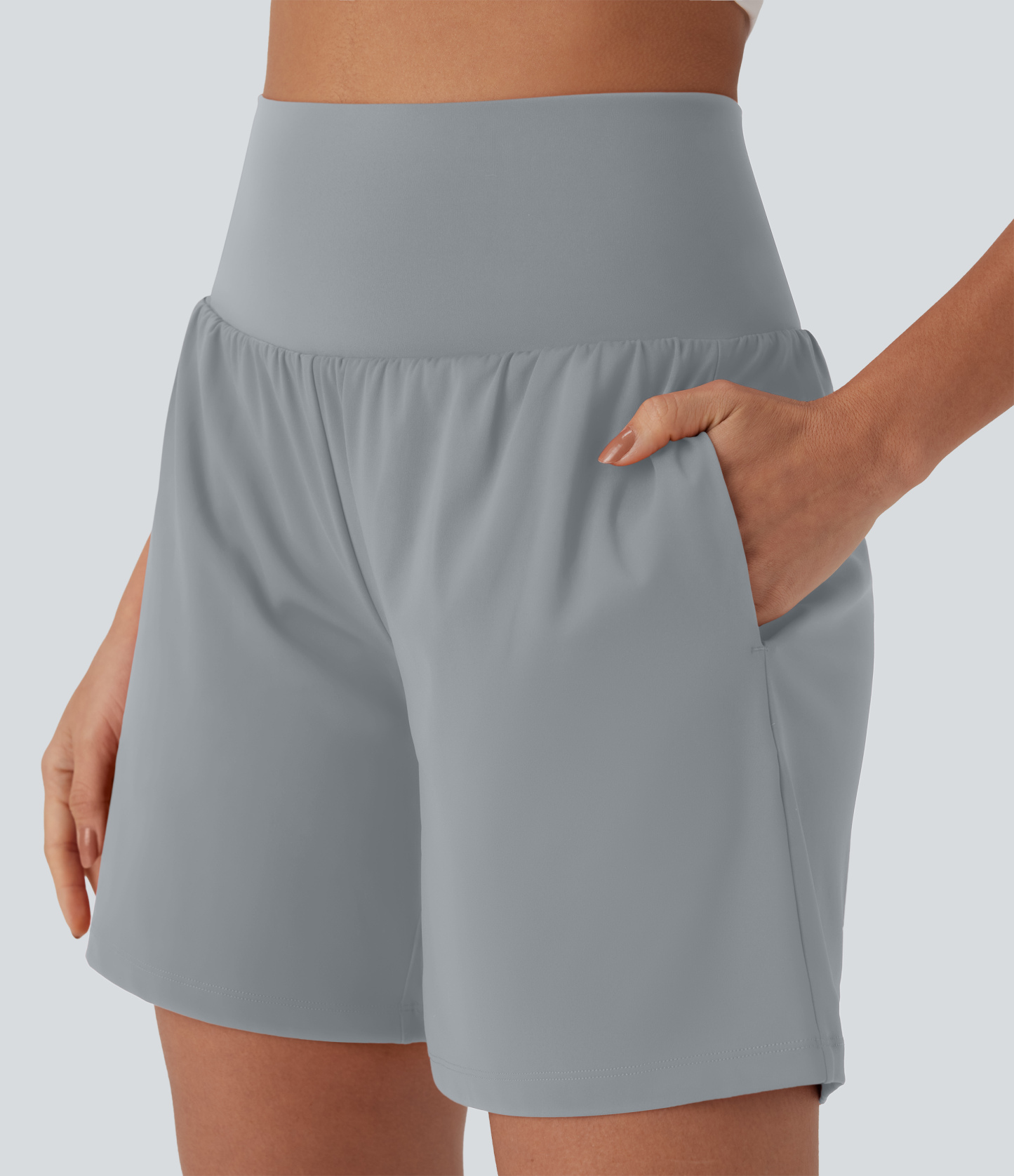 Airy Super High Waisted 2-in-1 Cool Touch Yoga Shorts 7" with Pockets