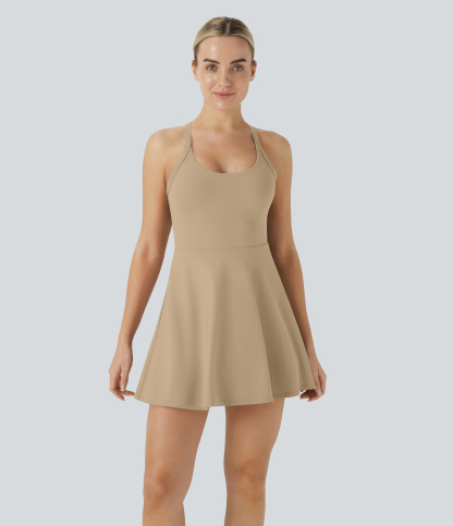 Airy Backless Twisted Cool Touch Dance Active Dress-Easy Peezy Edition