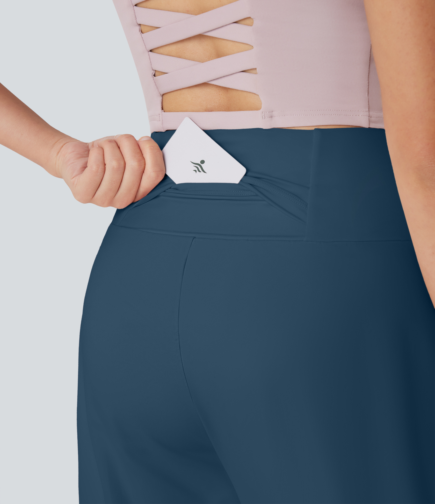 Airy High Waisted Pockets Cool Touch Yoga Bermuda Shorts