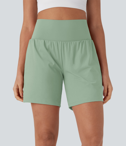 Airy Super High Waisted 2-in-1 Cool Touch Yoga Shorts 7" with Pockets