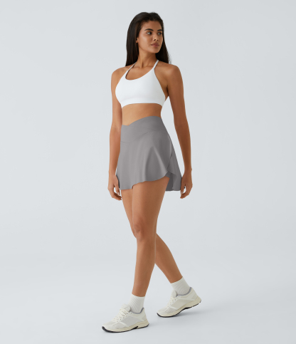 Airy Crossover Pocket 2-in-1 Cool Touch Tennis Skirt-Lucid-Longer Length-UPF50+