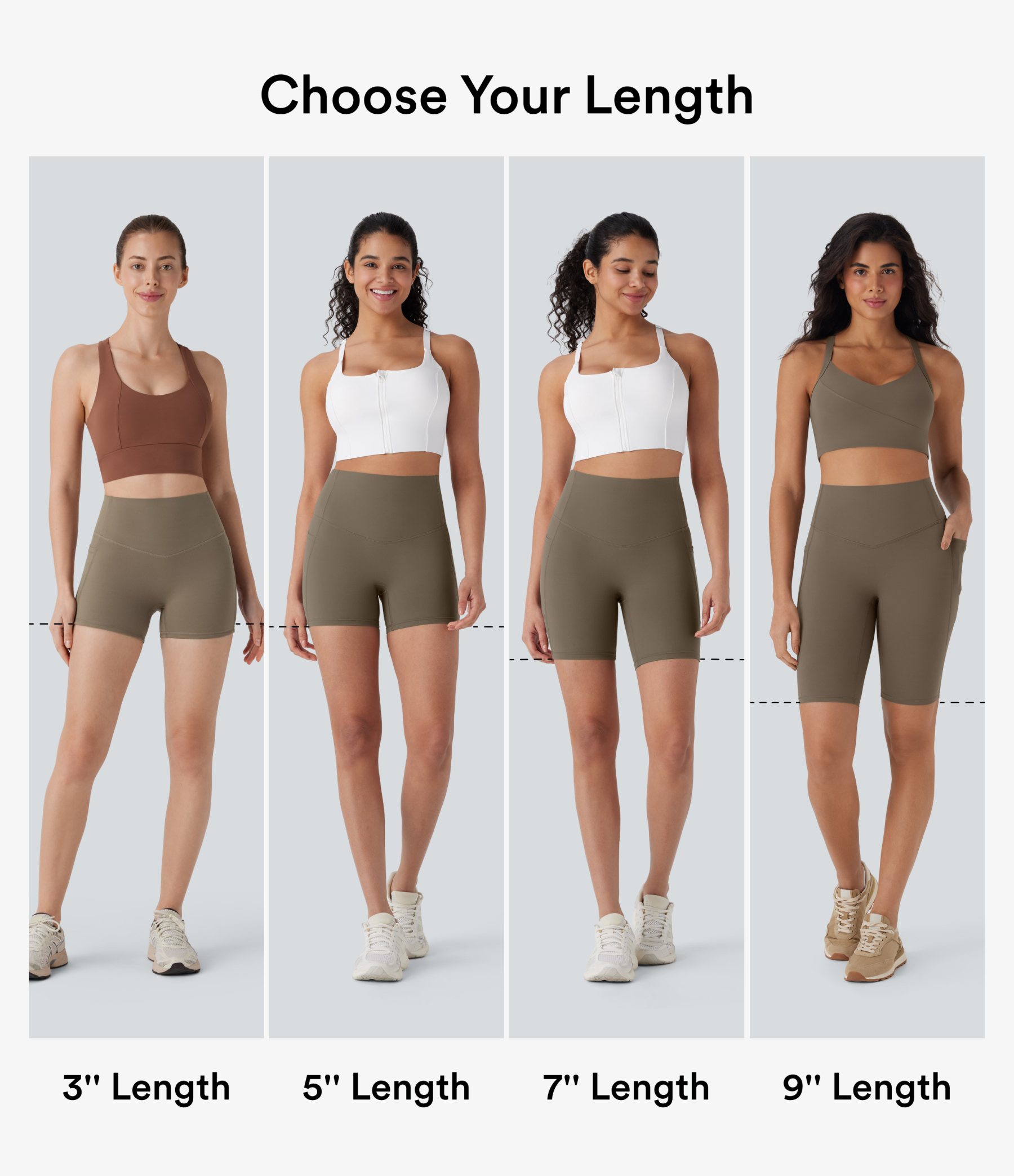 SoCinched High Waisted Tummy Control Side Pocket Shaping Training Biker Shorts 5''