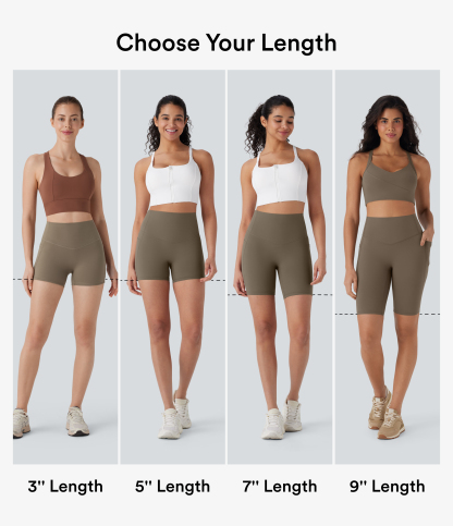 SoCinched High Waisted Tummy Control Side Pocket Shaping Training Biker Shorts 5''