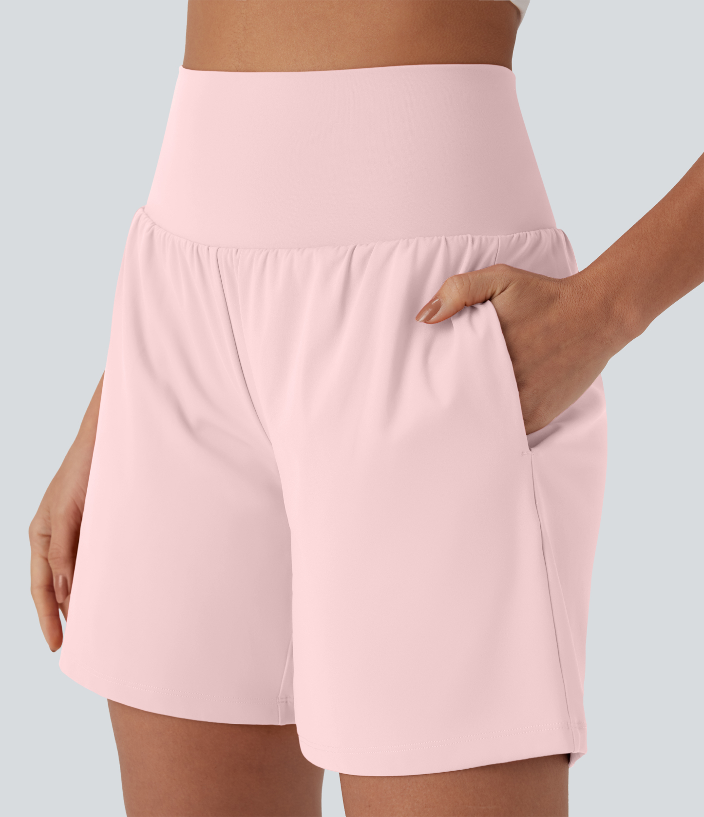 Airy Super High Waisted 2-in-1 Cool Touch Yoga Shorts 7" with Pockets
