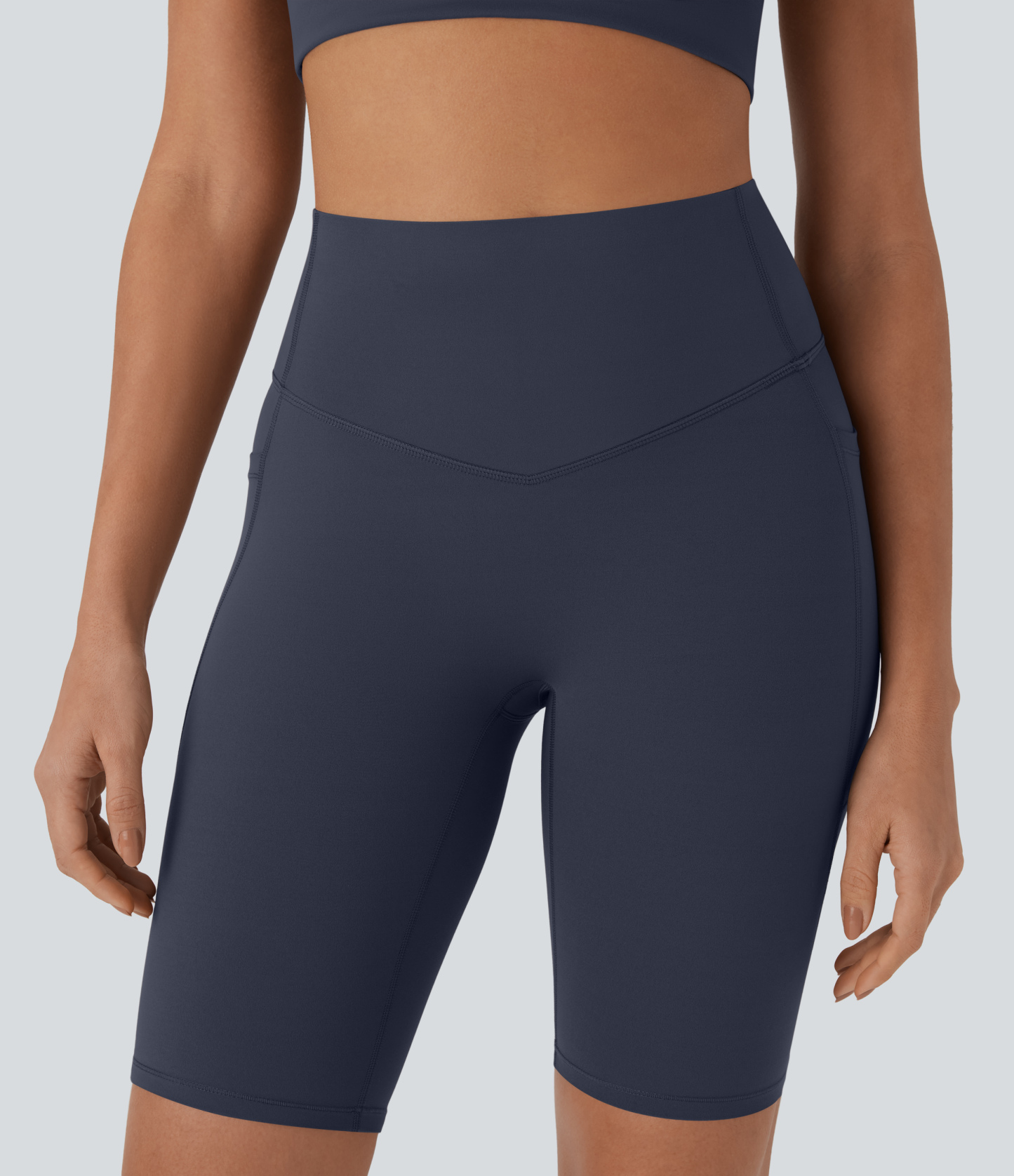 SoCinched High Waisted Tummy Control Pocket Shaping Training Biker Shorts 9''