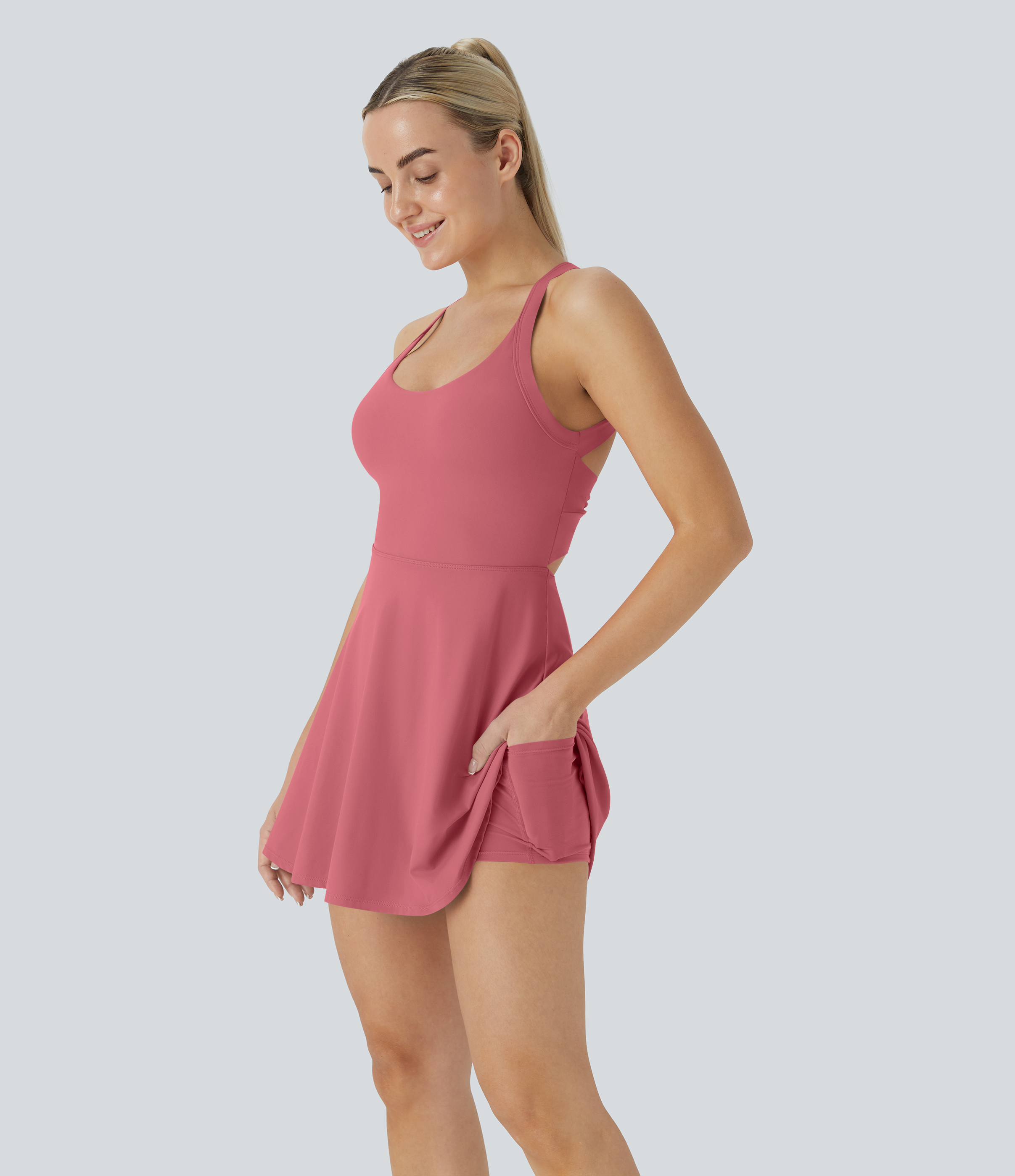 Softlyzero™ Airy Backless Twisted Cool Touch Dance Active Dress-Easy P
