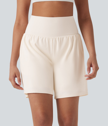 Airy Super High Waisted 2-in-1 Cool Touch Yoga Shorts 7" with Pockets