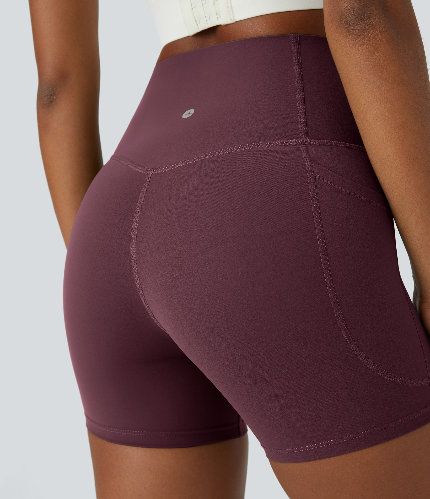 SoCinched High Waisted Tummy Control Side Pocket Shaping Training Biker Shorts 5''