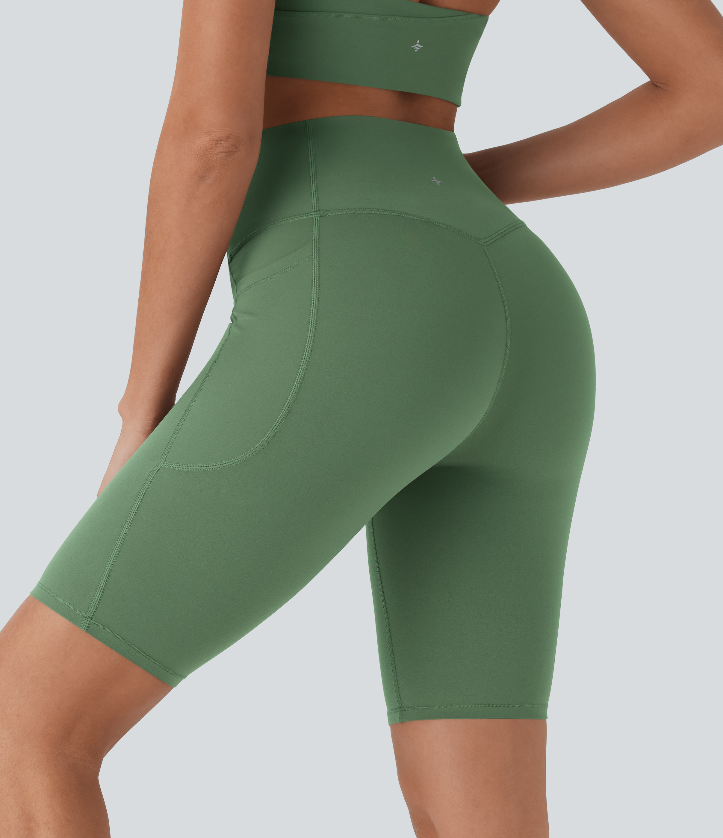 SoCinched High Waisted Tummy Control Pocket Shaping Training Biker Shorts 9''