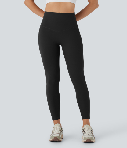 SoCinched High Waisted Tummy Control Built-in Underwear Anti-Bacterial Shaping 7/8 Workout Leggings with Pockets
