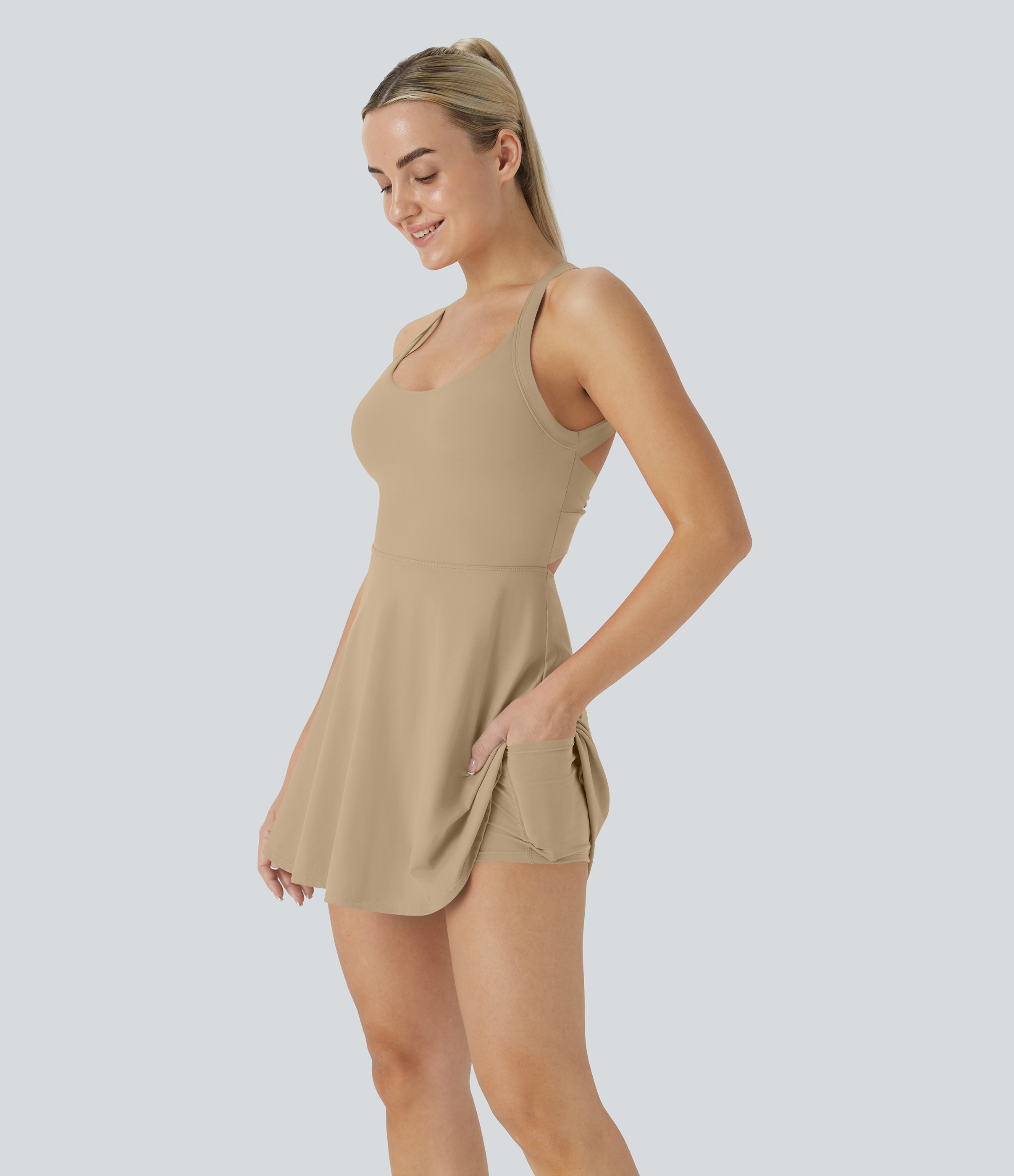 Softlyzero™ Airy Backless Twisted Cool Touch Dance Active Dress-Easy P