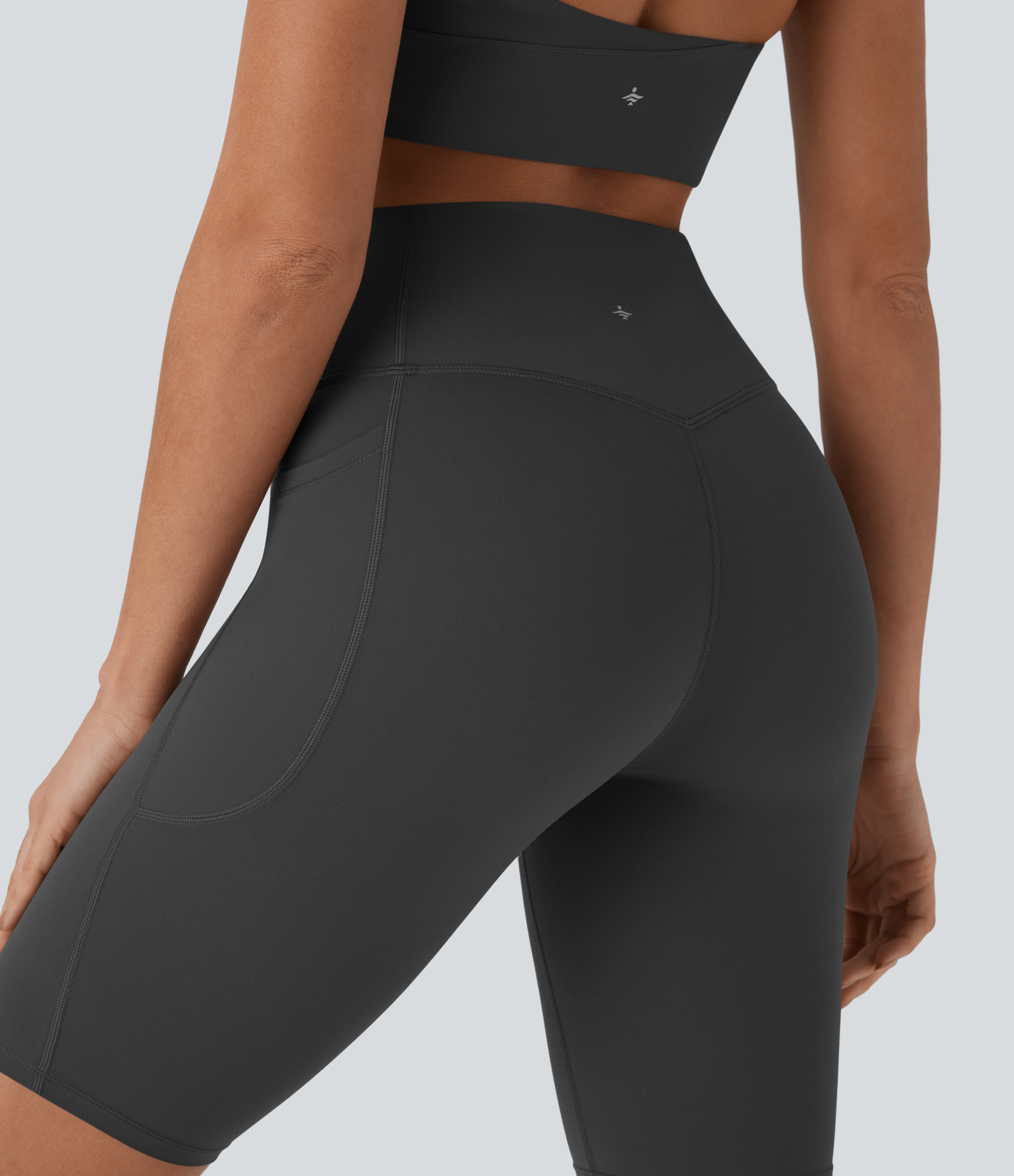 SoCinched High Waisted Tummy Control Pocket Shaping Training Biker Shorts 9''