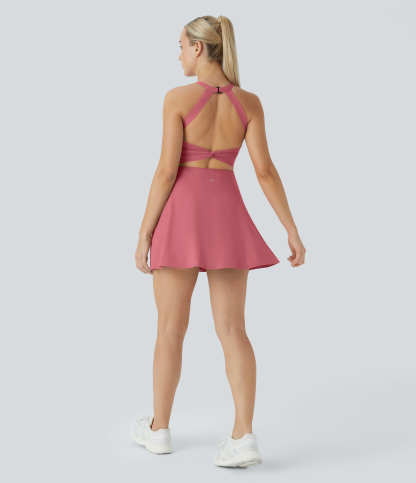 Airy Backless Twisted Cool Touch Dance Active Dress-Easy Peezy Edition
