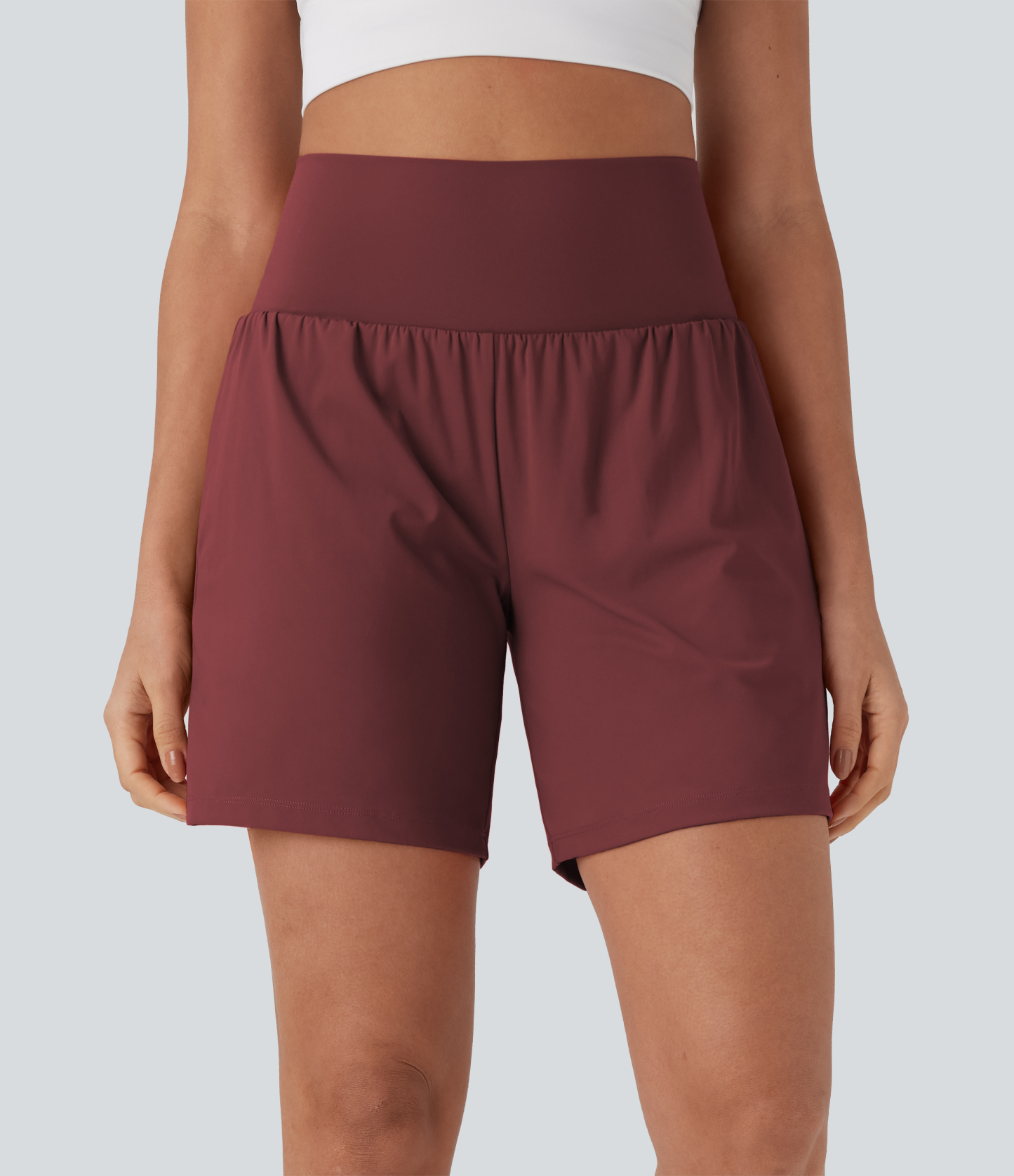 Airy Super High Waisted 2-in-1 Cool Touch Yoga Shorts 7" with Pockets