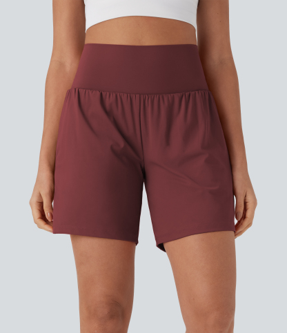 Airy Super High Waisted 2-in-1 Cool Touch Yoga Shorts 7" with Pockets