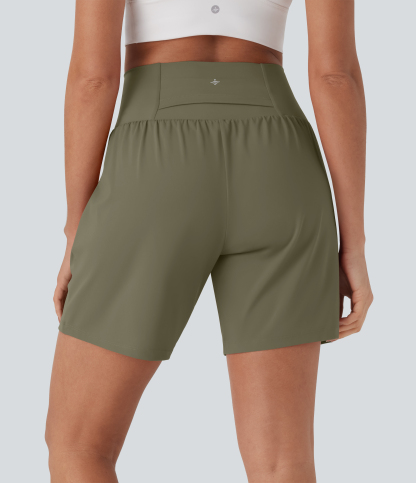 Airy Super High Waisted 2-in-1 Cool Touch Yoga Shorts 7" with Pockets