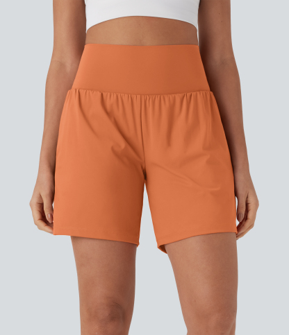 Airy Super High Waisted 2-in-1 Cool Touch Yoga Shorts 7" with Pockets