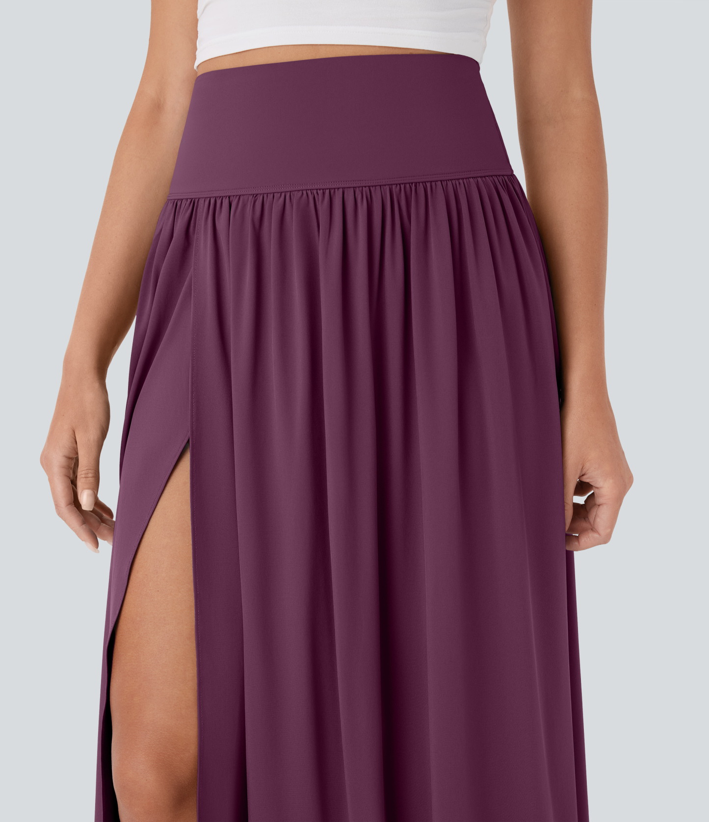 SoCinched High Waisted Tummy Control 2-in-1 Flowy Quick Dry Maxi Skirt