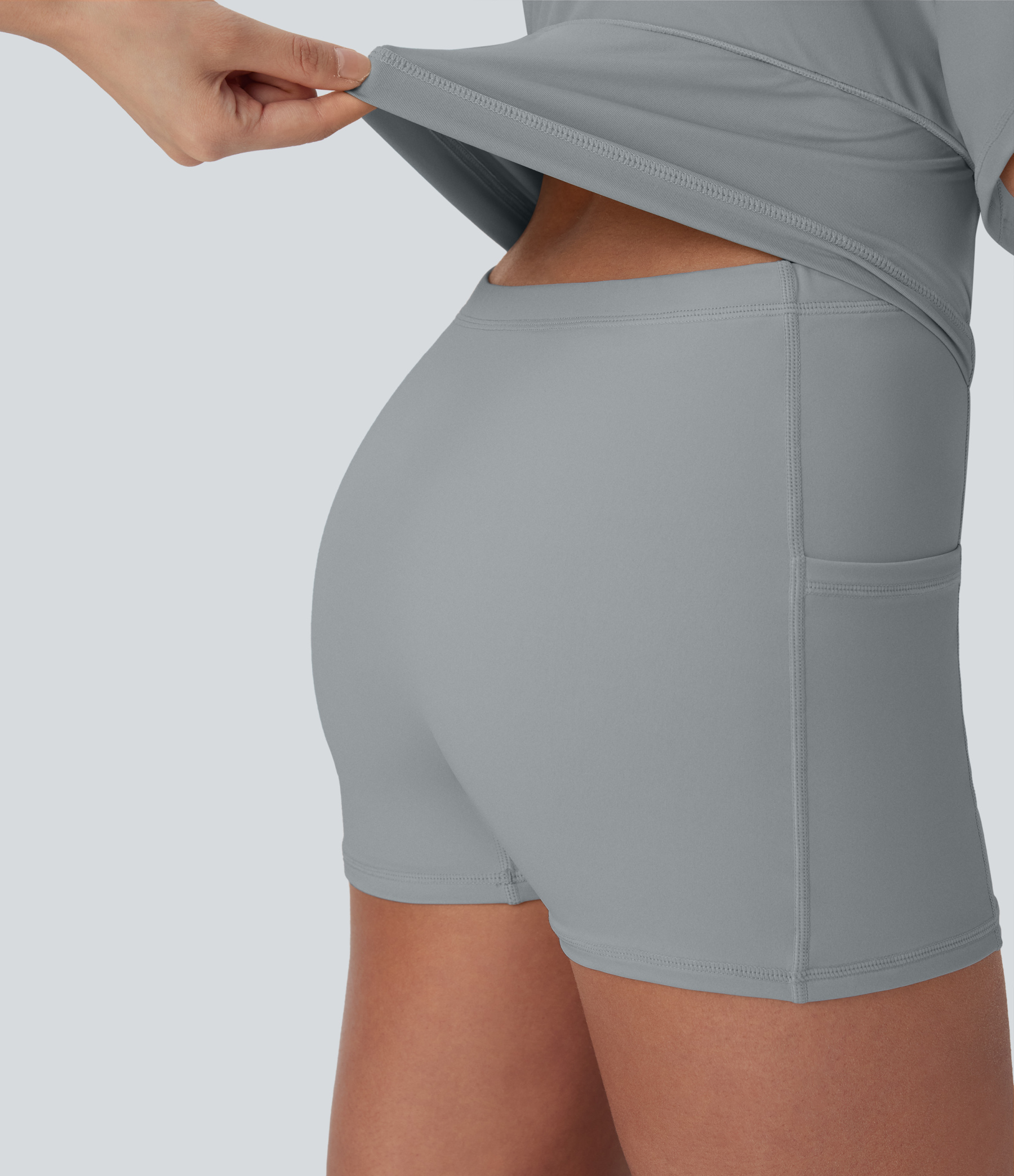 Airy U Neck 2-in-1 Pocket Mini Cool Touch Dance Active Dress-Easy Peezy