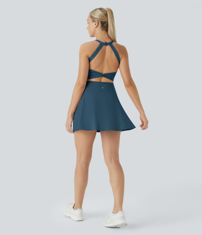 Airy Backless Twisted Cool Touch Dance Active Dress-Easy Peezy Edition