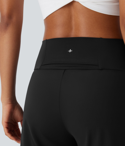 Airy High Waisted Pockets Cool Touch Yoga Bermuda Shorts